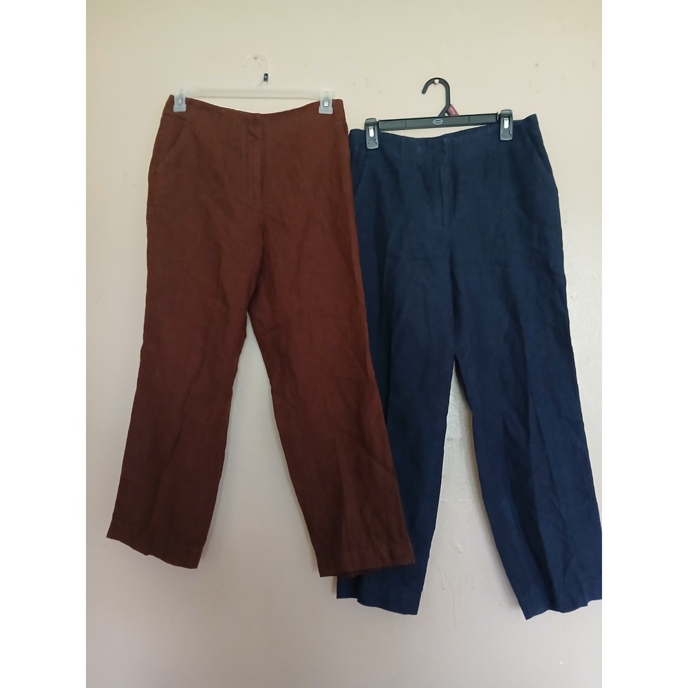 Talbots Pants 6 Southampton Pleated Linen Preppy Office Classic Lot Of Two